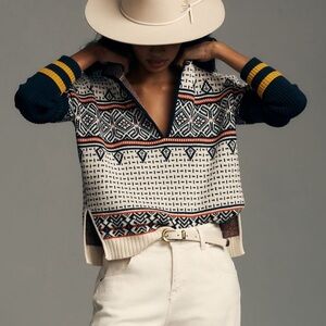 Maeve Mock-Neck Half-Zip Sweater Size XXSMALL